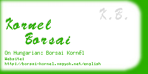 kornel borsai business card